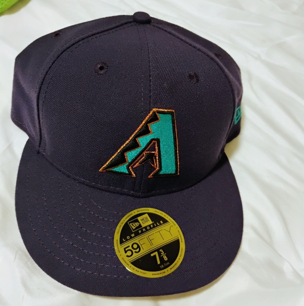 New Era Dark Purple Cap with Teal and Orange Logo